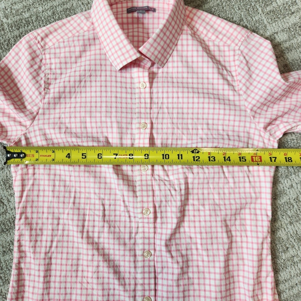 Peter Millar Performance roll-tab long sleeve button down top pink size S ladies - Picture 10 of 12
